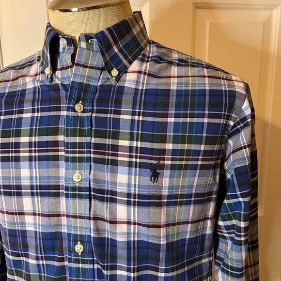 EUC Men's Ralph Lauren Classic Fit Performance Button Down Plaid Shirt MEDIUM - Picture 2 of 3
